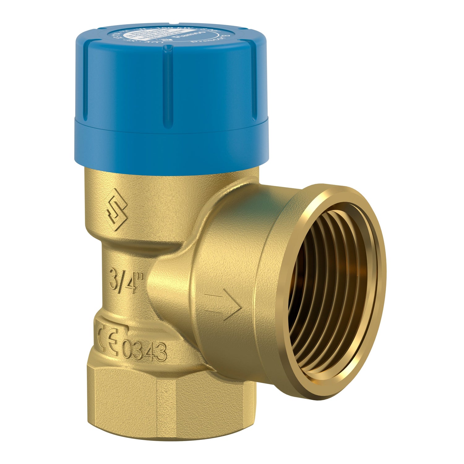 COMFORT Membran-Sicherheitsventil A22 Eckform DN 20 (3/4) 10 bar aus Messing