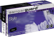 Disp. gloves Semperguard Nitril Style size L black nitrile 100 pcs/box