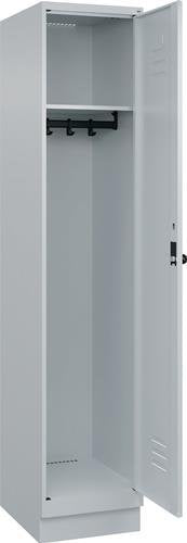 Garderobenschrank m.Sockel H1950xB400xT500mm lichtgrau 1 Abteile C+P