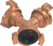 Y-piece quick coupling brass hose size 9.5-38mm