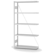 Steckregal H2500xB1000xT600mm Anbauregal 6Bd. Trgf.140kg weiß,lebensmittelecht