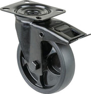 Lenkrolle D.125mm Trgf.120kg mit Feststeller Gummi 104x80mm schwarz BS ROLLEN