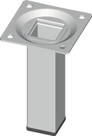 Furniture leg white 25x25mm H.100mm plate ALFER ALUMINIUM