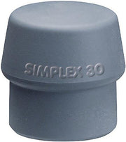 SIMPLEX soft-face mallet head, head Ø 30mm, TPE-mid grey, medium hard, HALDER