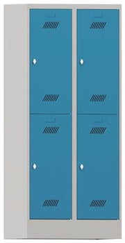 Garderobenschrank H1850xB800xT500mm lichtgrau/lichtblau 4 Abt. PAVOY