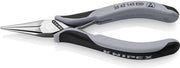 Elektronikgreifzange ESD L.145mm 2K-Hülle spiegelpol. flach-runde Backen KNIPEX