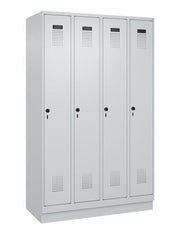 Garderobenschrank Evolo PLUS Sockel 1200mm lichtgrau/lichtgrau 4 Abt.C+P