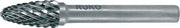 Frässtift RBF D.12mm Kopf-L.25mm Schaft-D.6mm HM Blank Verz.KVZ 4 RUKO