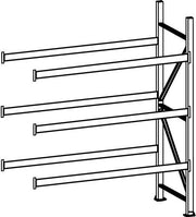 Weitspannregal H2200xB2200xT800mm Anbauregal 3 Stahlböden Trgf.600kg META