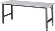 Werktisch Tom B2000xT800xH760-1080mm Arbeitsplatte Melamin Gestell anthrazitgrau