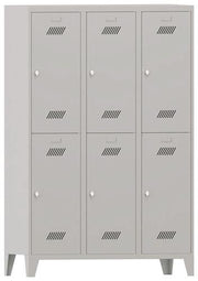 Wardrobe with bolt lock H1850xW1200xD500mm light grey/light grey 6 compartments. PAVOY