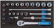 Steckschlüssel-Sortiment 1500 CT1-30 24-tlg. 1/3-Modul SW 6-19mm 3/8