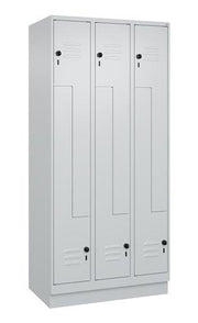 Garderobenschrank Classic PLUS Sockel 900mm lichtgrau/lichtgrau 6 Abt. C+P