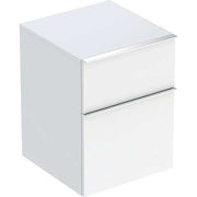 Geberit iCon Seitenschrank, 2 Schubladen 45x60x47,6cm, weiß hgl/Gr. chrom