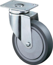 Lenkrolle D.100mm Trgf.80kg m.Platte Gum.grau BS ROLLEN