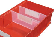 Trennw.f.Regalkasten B.230mm PP transparent,geschl.1 BT=25 ST.LA-KA-PE