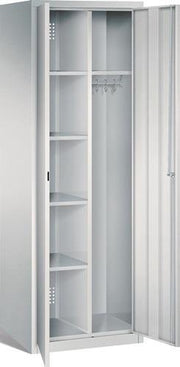 Kleider-Wäscheschrank H1800xB600xT500mm Stahlbl.lichtgrau Anz.Abt.2 m.Sockel