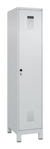 Garderobenschrank Evolo PLUS Füße 400mm lichtgrau/lichtgrau 1 Abt.C+P