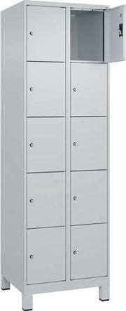 Compartment cabinet Evolo PLUS 600mm feet number of compartments 2 x 5 light grey/light grey C+P