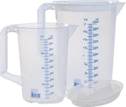 Messkannenset 1x 1000/1x 2000 ml PP transparent Griff geschlossen HÜNERSDORFF