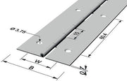 Stangenscharnier B.offen 32mm S.0,7mm 600mm Fe verms.PG