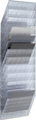 Prospekthalter H1040xB348xT95mm Anz.Fächer 12 A4 quer Polystyrol transp.DURABLE