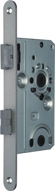 Deadbolt lock bathroom 20/55/78/8mm DIN L SP silver round latch 2 SSF