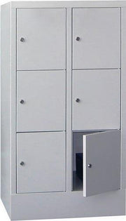 Schließfachschrank H1187xB600xT500mm Anz.Fächer 6 RAL 7035 RAL 7035 PAVOY
