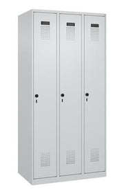 Garderobenschrank Evolo PLUS Bodengleiter 900mm lichtgrau/lichtgrau 3 Abt.C+P