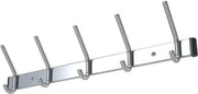 Wandgarderobe Alu.F1 naturfarbig 5 Hut-/5 Mantelh.L.700mm Hakenabstand 150mm