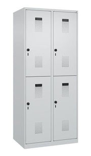 Garderobenschrank Evolo PLUS Bodengleiter 800mm lichtgrau/lichtgrau 4 Abt.C+P