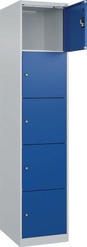 Fächerschrank H1850xB400xT500mm Bodengleiter Fächer1 x 5 lichtgrau/enzianblauC+P