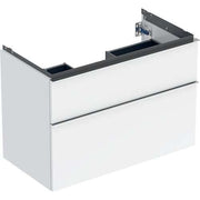 GE iCon Unterschrank für WT, 2 Schubl. 88,8x61,5x47,6cm, weiß hgl. / Gr. chrom
