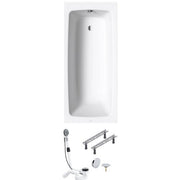 ColonsBasic Badewannen-Paket,Stahl, TRIO 180x80cm, mit Fuß