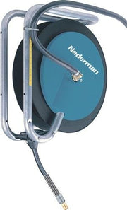 Schlauchaufroller Ser.893 f.Luft u.Wasser L.10m Geh.Stahlbl.Autom.NEDERMAN