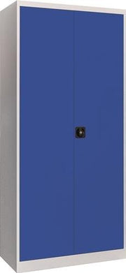 Flügeltürenschrank H1950xB890xT545mm lichtgrau/enzianblau 4 Böden PAVOY