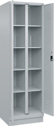Wäscheschrank Classic H1950xB600xT500mm STA lichtgrau Anz.Abt.2 m.Sockel C+P