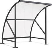 Fahrradüberdachung Grundeinheit B2090xH2200xT2100mm Bogendach PC grau