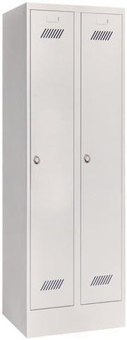 Garderobenschank m.Drehriegel H1850xB600xT500mm lichtgrau/lichtgrau 2 Abt.PAVOY