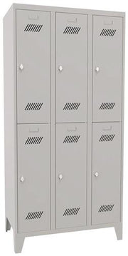 Garderobenschrank m.Drehriegel H1850xB900xT500mm lichtgrau/lichtgrau 4 Abt.PAVOY