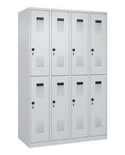 Garderobenschrank Evolo PLUS Bodengleiter 1200mm lichtgrau/lichtgrau 8 Abt.C+P