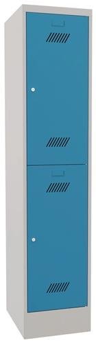 Garderobenschrank H1850xB400xT500 lichtgrau/lichtblau 2 Abt. PAVOY