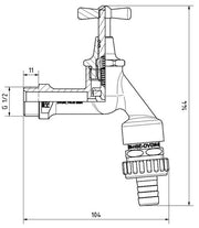 COMFORT Auslaufventil  HD mit RB & SA, RV DIN DVGW DN 15 (1/2) matt vc