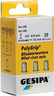 Blind rivet nut PolyGrip® rivet shank dxl 9x18mm M6 aluminum 25 pcs. GESIPA