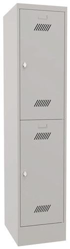 Garderobenschrank H1850xB400xT500 lichtgrau/lichtgrau 2 Abt. PAVOY