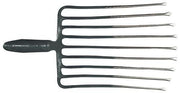 Steingabel 9,Zinken-L.330mm m.Federdülle,o.Stiel Stahl,rot-silber lack.KRUMPHOLZ