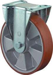 Schwerlast-Bockrolle D.150mm Trgf.550kg Guß-PU 135mm 110mm BS ROLLEN
