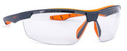 Schutzbrille Flexor Plus, EN 166, PC Klar, Fassung: grau/orange, AF, AS