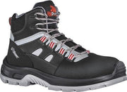Sicherheitsstiefel Cross Gr. 45 schwarz/grau/rot Leder/Mesh S3 SRC EN20345