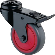 Lenkrolle D.75mm Trgf.60 mit Feststeller Gummi grau BS ROLLEN